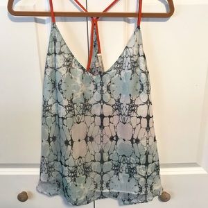 🔥Lavender Brown XL Printed Silk Tank-top